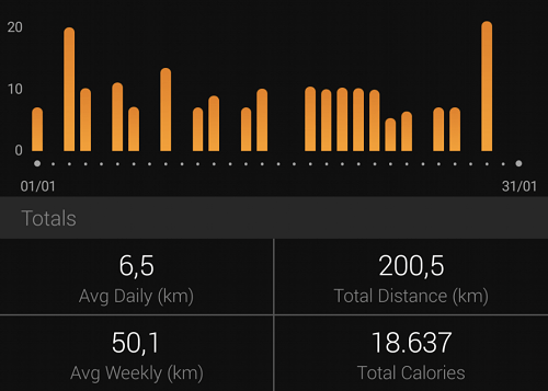 running statistics for January 2021