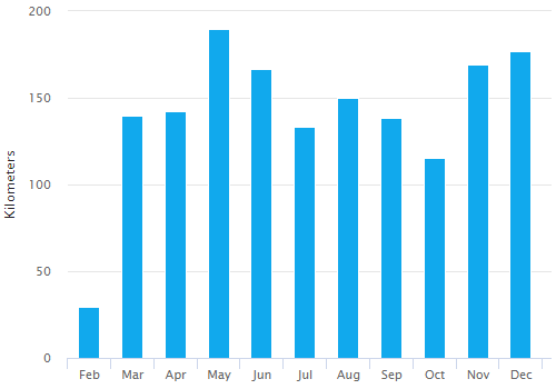 total running distance in 2020